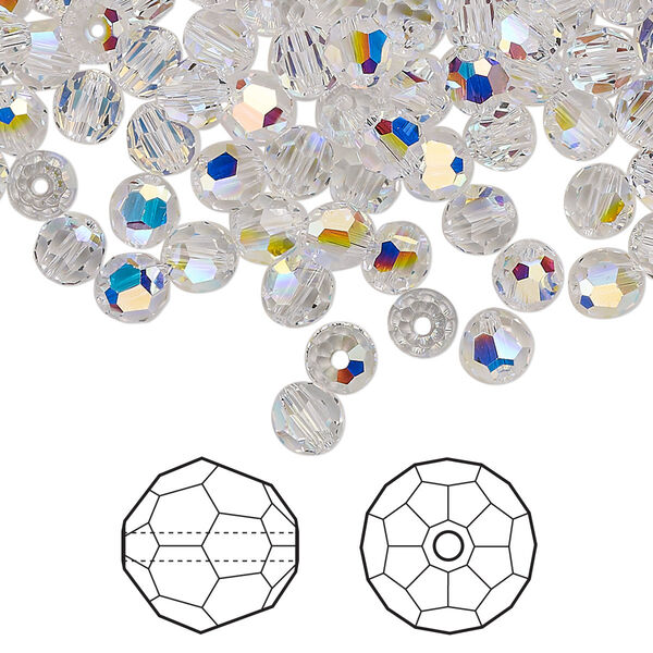 Bead 720pk crystal AB, Swarovski® 5mm round 5000 image number 0