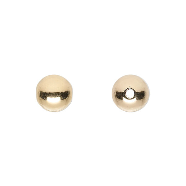 Bead, 14Kt gold-filled, 9mm seamless smooth round. Sold per pkg of 2. image number 0