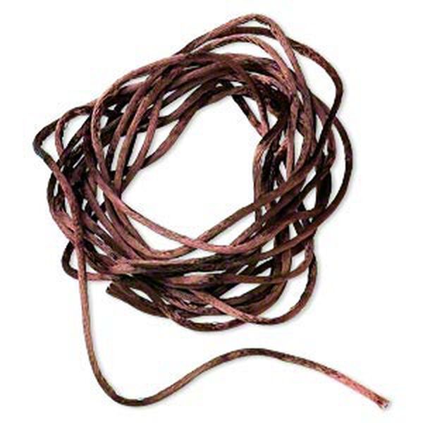 Cord, Satinique™, satin, dark brown, 1.5mm small. Sold per pkg of 10 feet. image number 0