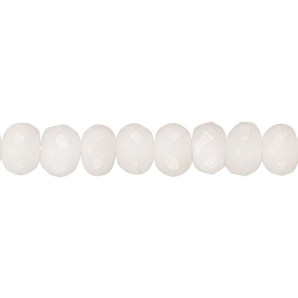Snow quartz 1pkg1, hand-cut faceted rondelle bead natural 14 inch 7x4mm-8x6mm image number 0