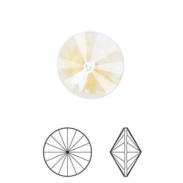 Chaton 2pk crystal ultra white AB, Crystal Passions® 14mm rivoli 1122 image number 0