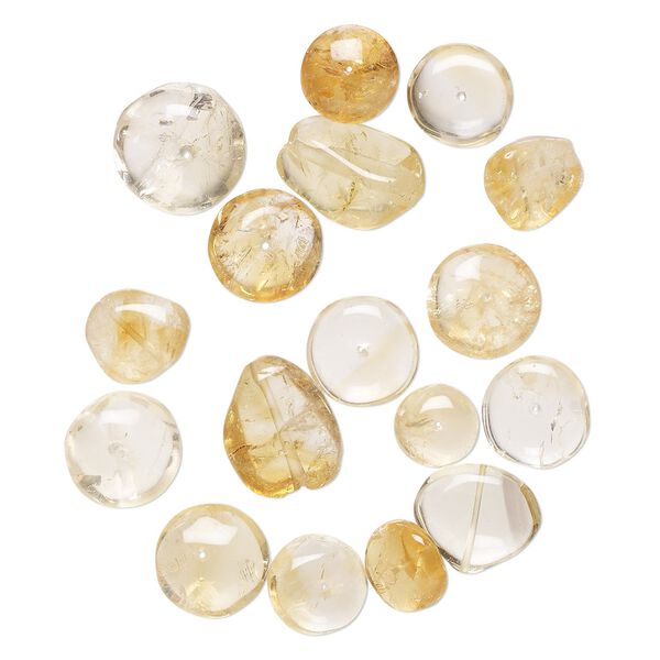 Brandy citrine / citrine 1pkg1, hand-cut mixed shapes bead 1 oz mix 10x6mm-17x14mm image number 0