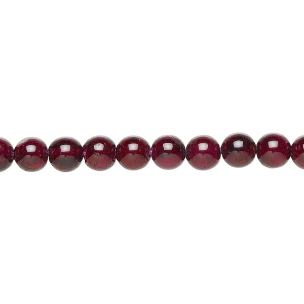 Garnet 1pkg1, hand-cut round bead B grade, 15.5-16 inch 5mm image number 0