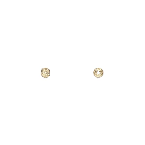 Bead, 14Kt gold-filled, 3mm stardust round. Sold per pkg of 4. image number 0