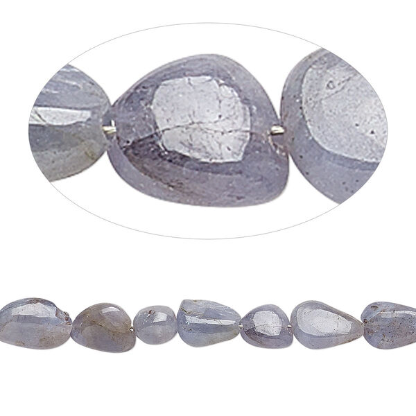Bead, tanzanite (heated), mini to small flat nugget, Mohs hardness 6 to 7. Sold per 8-inch strand. image number 0