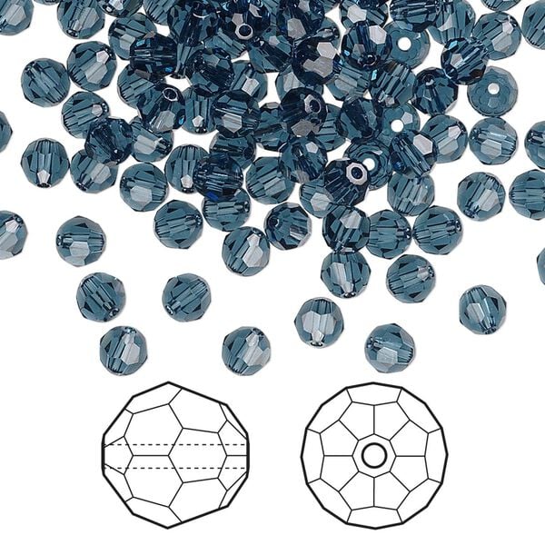 Bead 720pk Montana, Swarovski® 4mm round 5000 image number 0