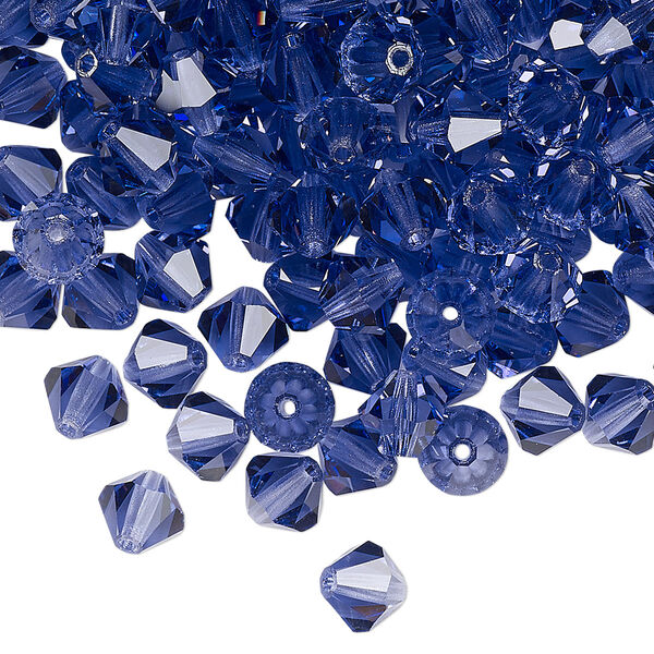 Bead 144pk tanzanite, Preciosa Czech crystal 6mm bicone image number 0