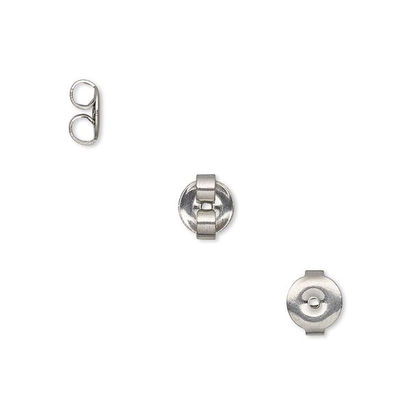 Earnut, stainless steel, 7x6mm round. Sold per pkg of 50 pairs. image number 0