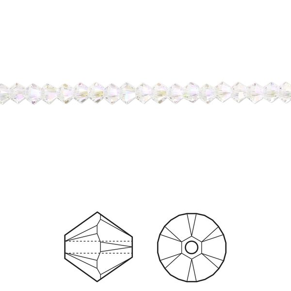 Bead 144pk crystal shimmer 2X, Crystal Passions® 3mm bicone 5328 image number 0