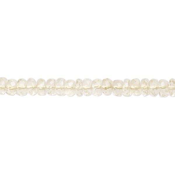 Lemon quartz 1pkg1, hand-cut micro-faceted rondelle bead 14 inch 4x2mm-5x3mm image number 0