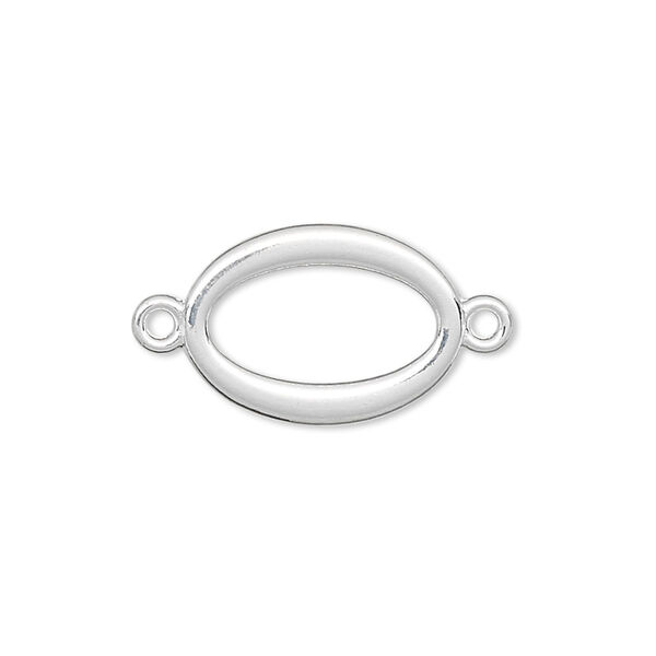 Link, silver-finished "pewter" (zinc-based alloy), 18x13mm open oval. Sold per pkg of 8. image number 0