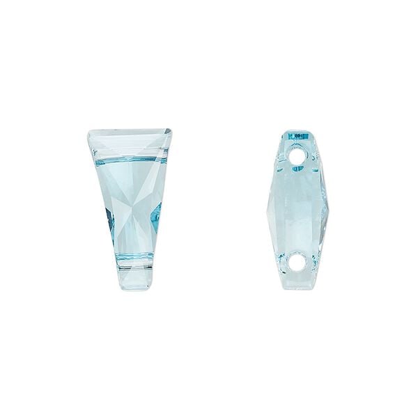 Bead 1pk aquamarine, Crystal Passions® 17x9mm fits up to 10mm beads setting keystone 5181 image number 0