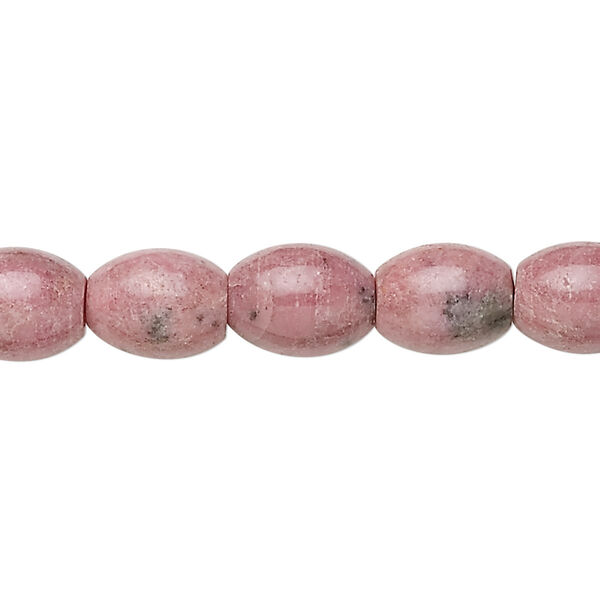 Rhodonite 1pkg1, oval bead natural B grade, 15.5-16 inch 10x8mm image number 0
