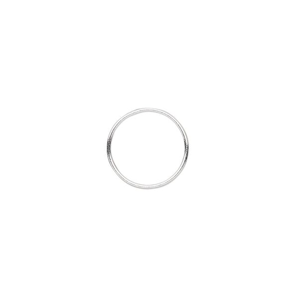Jump ring, sterling silver, 12mm soldered round, 10.8mm inside diameter, 22 gauge. Sold per pkg of 10. image number 0