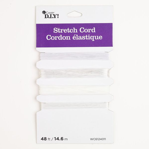 Cord assortment elastic 1pk 0.5-1mm round clear white grey, (4) 12 foot image number 0