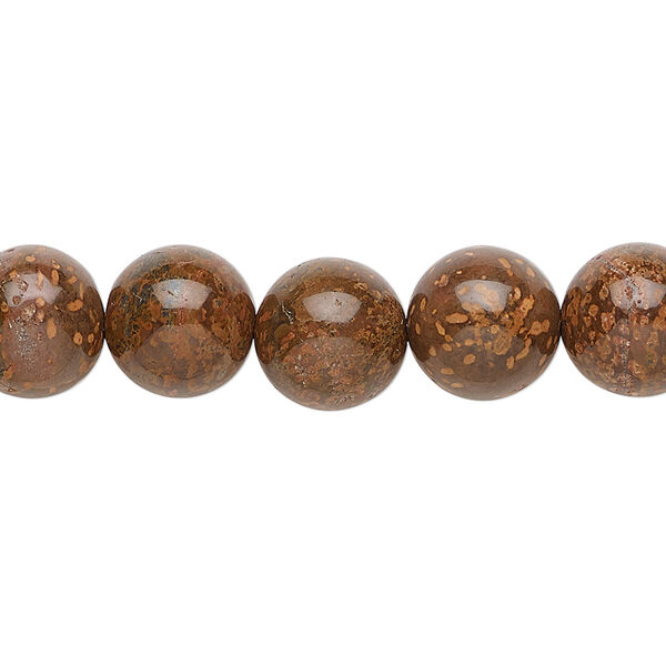 Brown chrysanthemum stone 1pkg1, round bead natural 15.5-16 inch 10mm image number 0