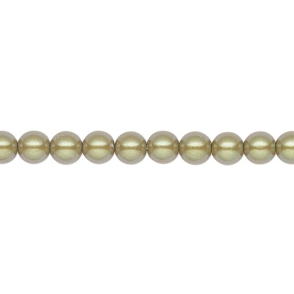 Pearl 500pk pearlescent khaki, Preciosa Czech crystal 5mm round image number 0