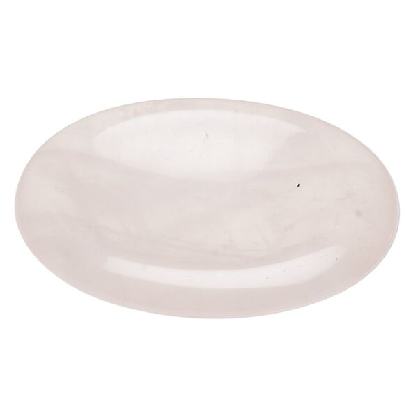 Rose quartz 1pkg1, hand-cut undrilled oval worry stone natural 45x35mm image number 0