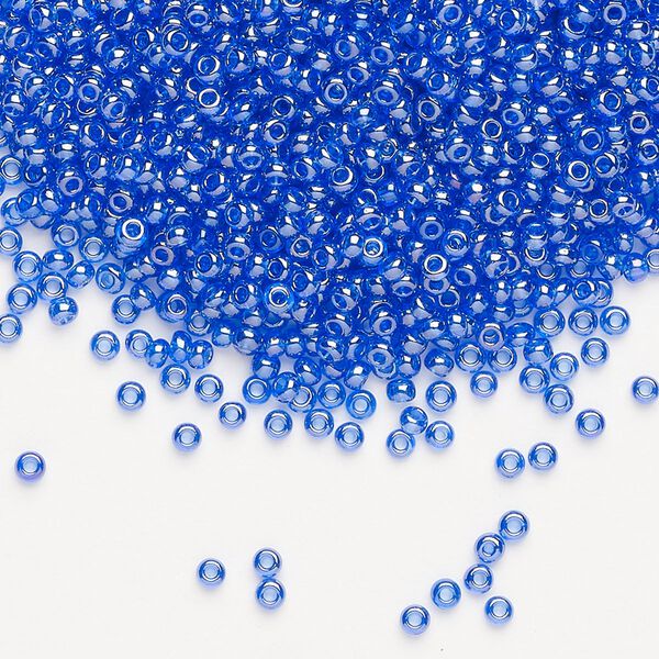Seed bead, Preciosa Ornela Czech glass, pkg/500g, #11 rocaille, translucent luster light blue, (36050). image number 0