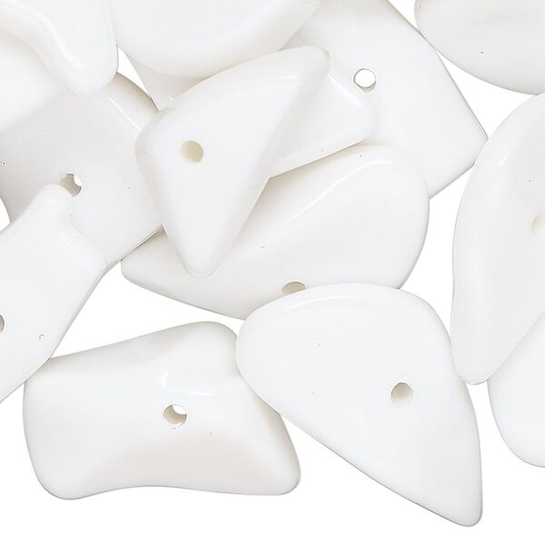 Bead, acrylic, white, extra-large chip. Sold per 2-ounce pkg, approximately 40 beads. image number 0