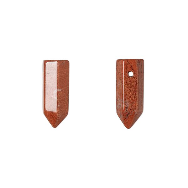 Red jasper 1pkg2, hand-cut top-drilled point bead natural 16x5mm-19x6mm image number 0