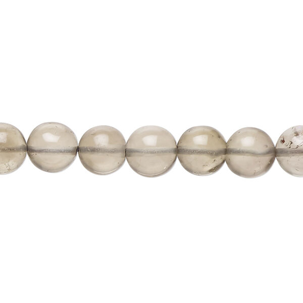 Smoky quartz 1pkg1, hand-cut round bead 14 inch 6-8mm image number 0