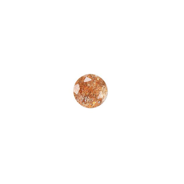 Sunstone 1pkg1, hand-cut undrilled faceted round gem natural 8mm image number 0