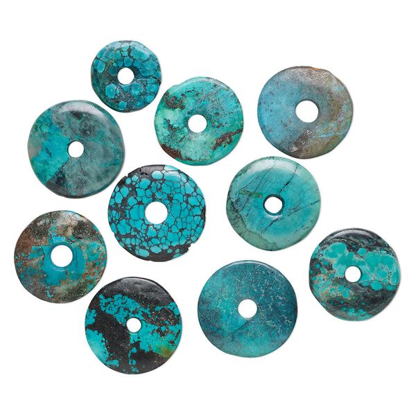 Turquoise 1pkg10, donut focal and component 13-36mm image number 0