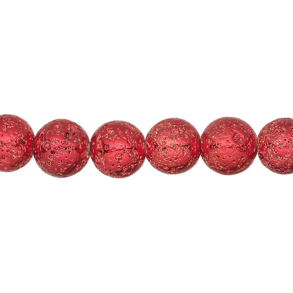 Lava rock 1pkg1, electrocoated round bead 15.5-16 inch 7-8mm image number 0
