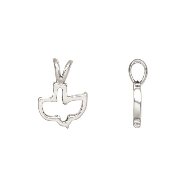Pendant, antiqued sterling silver, 16.5x10.5mm single-sided cut out dove. Sold individually. image number 0