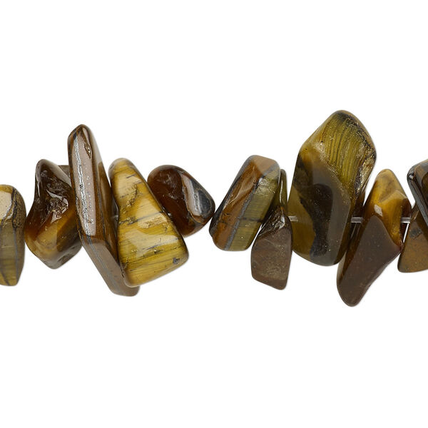 Tigereye 1pkg1, chip bead natural 15 inch large image number 0
