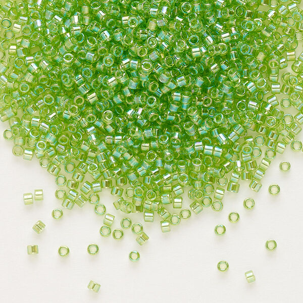 Seed bead, Delica®, glass, pkg/250g, #11 round, translucent rainbow lime (DB-1246). image number 0