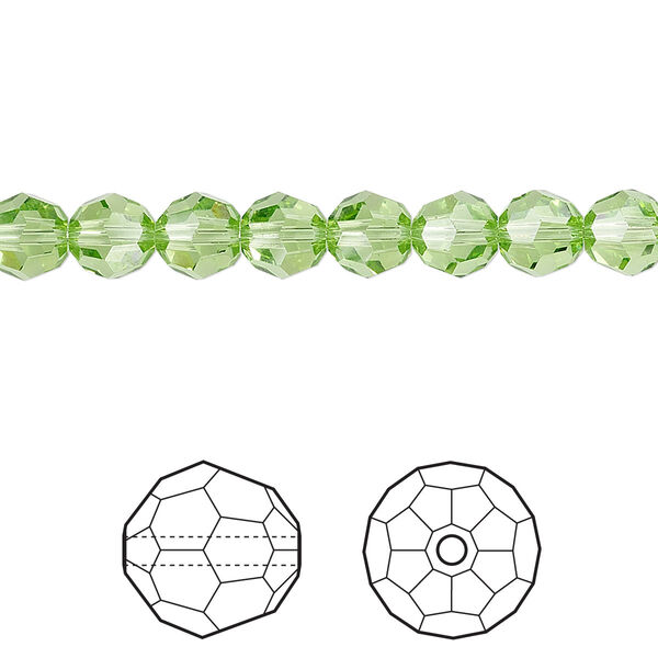 Bead 12pk peridot, Crystal Passions® 6mm round 5000 image number 0