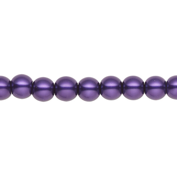 Pearl 2pk purple, Celestial Crystal® 6mm round 15.5-16 inch image number 0