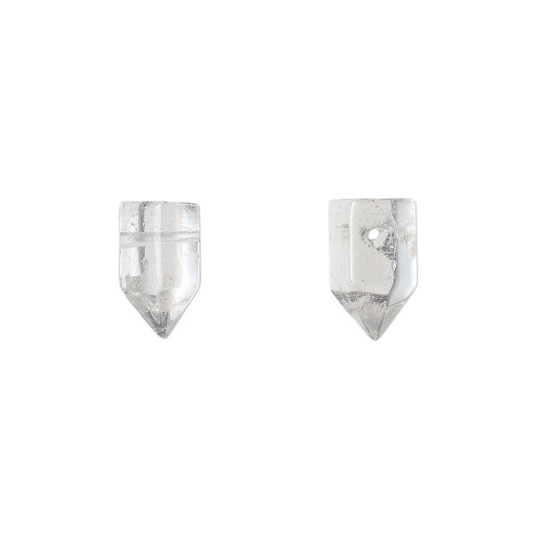 Quartz crystal 1pkg2, hand-cut top-drilled point bead natural 11x5mm-13x6mm image number 0