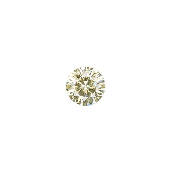 Gem, cubic zirconia, peridot green, 10mm faceted round, Mohs hardness 8-1/2. Sold individually. image number 0