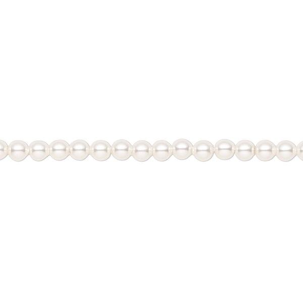 Pearl 100pk white, Crystal Passions® 3mm round 5810 image number 0