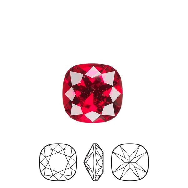 Fancy stone 144pk light Siam foil back, Preciosa MAXIMA Czech crystal rhinestone 12mm cushion square image number 0