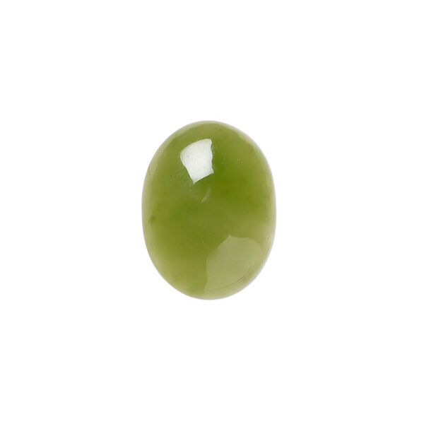 Nephrite jade 1pkg1, calibrated oval cab natural B grade, 16x12mm image number 0