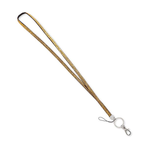 Lanyard, faux suede / acrylic rhinestone / silver- / nickel-finished "pewter" (zinc-based alloy), amber brown, 8mm wide, 34 inches with lobster claw clasp. Sold individually. image number 0