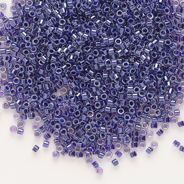Seed bead, Delica®, glass, pkg/250g, #11 round, translucent amethyst-lined luster crystal clear (DB-0923). image number 0