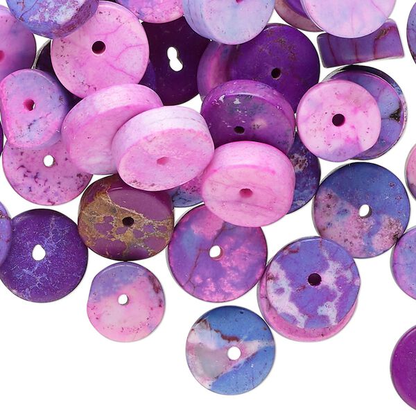 Magnesite 1pkg1, heishi bead 2 oz mix 9x2mm-11x6mm image number 0
