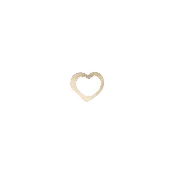 Charm, 14Kt gold-filled, 8.5x7mm single-sided open heart. Sold per pkg of 4. image number 0