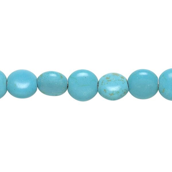 Magnesite 1pkg1, puffed flat round bead 15 inch 8mm image number 0