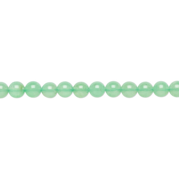 Bead, chrysoprase (natural), 4mm round, A- grade, Mohs hardness 6-1/2 to 7. Sold per 15-inch strand. image number 0