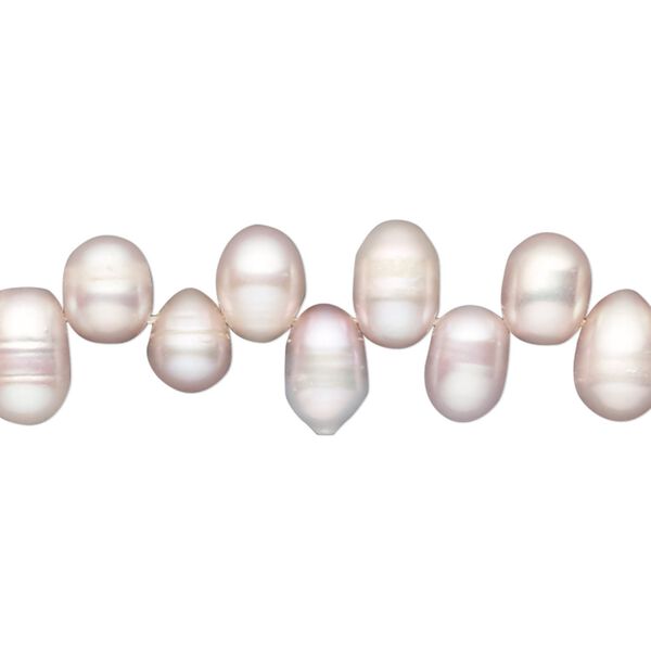 Pearl, cultured freshwater, mauve, 8x6mm-13x7mm top-drilled rice, C grade, Mohs hardness 2-1/2 to 4. Sold per 15-inch strand. image number 0