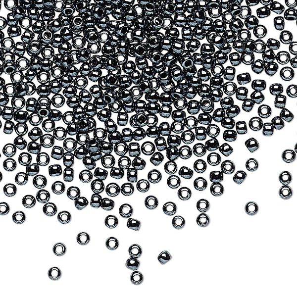 Seed bead, TOHO BEADS®, glass, pkg/50g, #11 round, opaque metallic hematite (TR-11-81). image number 0