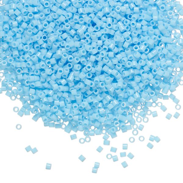 Seed bead, Delica®, glass, pkg/50g, #15 round, opaque turquoise blue (DBS-0725). image number 0