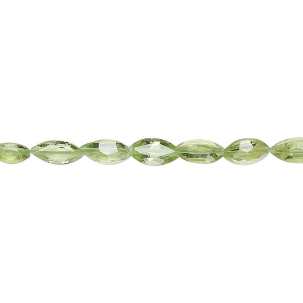 Peridot 1pkg1, faceted marquise bead natural B grade, 15.5-16 inch 6x4mm-8x4mm image number 0