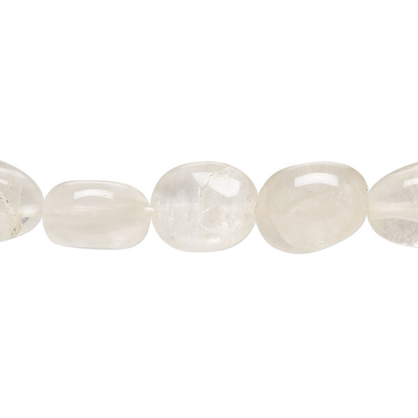 Bead, white moonstone (natural), mini to small hand-cut nugget with 0.4-1.4mm hole, Mohs hardness 6 to 6-1/2. Sold per 10-inch strand. image number 0